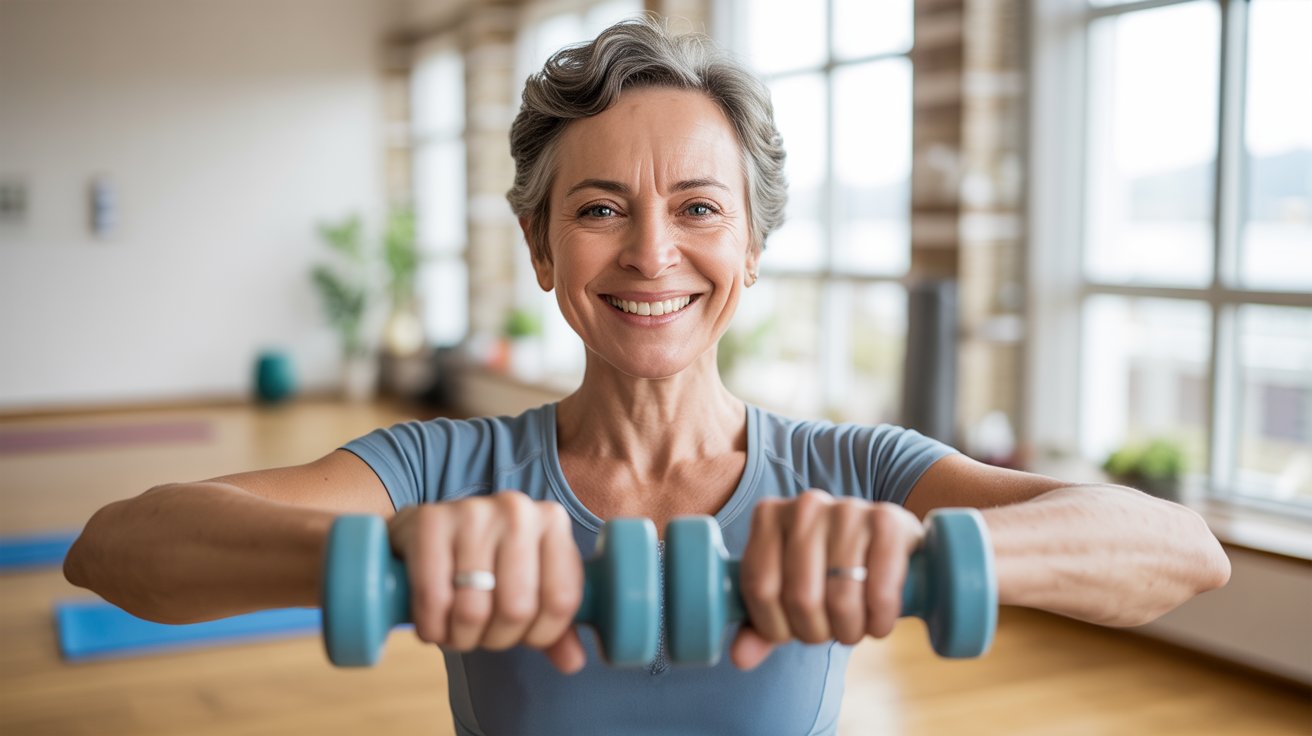 Middle-aged person showing strength and vitality, representing foods for strong bones and lifelong bone health.